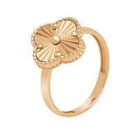 Элегантное кольцо "Клевер" в красном золоте - 1952605