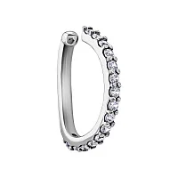 Стильний срібний пірсинг у ніс з доріжкою фіанітів - 1964713