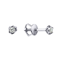 Золоті сережки-гвоздики з діамантом. Артикул С2545б: ціна, відгуки, фото – купити в інтернет-магазині AURUM