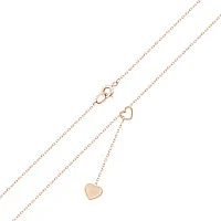 Колье-галстук "Сердца" из красного золота якорное плетение - 804513 Колье-галстук "Сердца" из красного золота якорное плетение - 804513