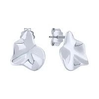 Геометричні сережки-пусети в сріблі  - 2101686