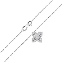 Ланцюжок з підвісом "Квітка" у білому золоті з діамантами плетіння якір - 1987638