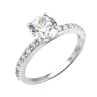 Серебряное кольцо с цирконием. Артикул 7501/1778: цена, отзывы, фото – купить в интернет-магазине AURUM