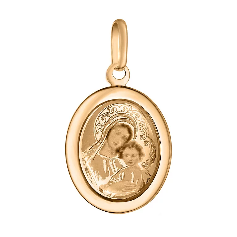 Ладанка з золота "Божа Матір з немовлям". Артикул 420107: ціна, відгуки, фото – купити в інтернет-магазині AURUM