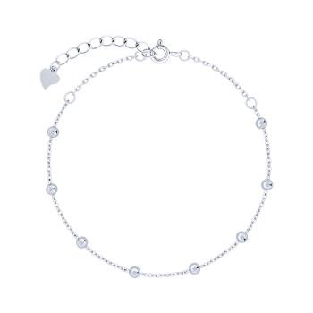 Серебряный браслет "Шарики" якорное плетение - 2153431