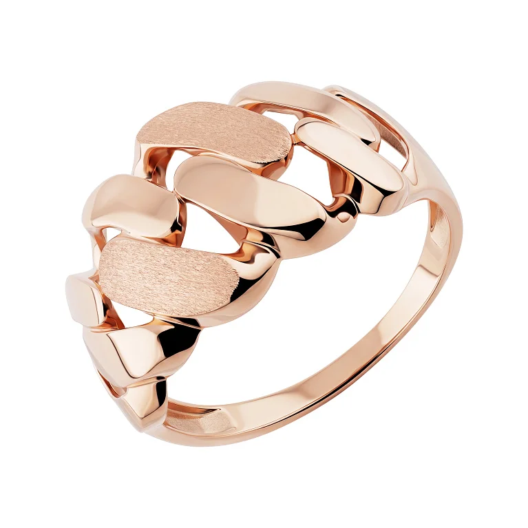 Кольцо "Цепь" в красном золоте - 2166164