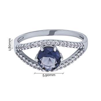 Серебряное кольцо с фианитами - 2075331