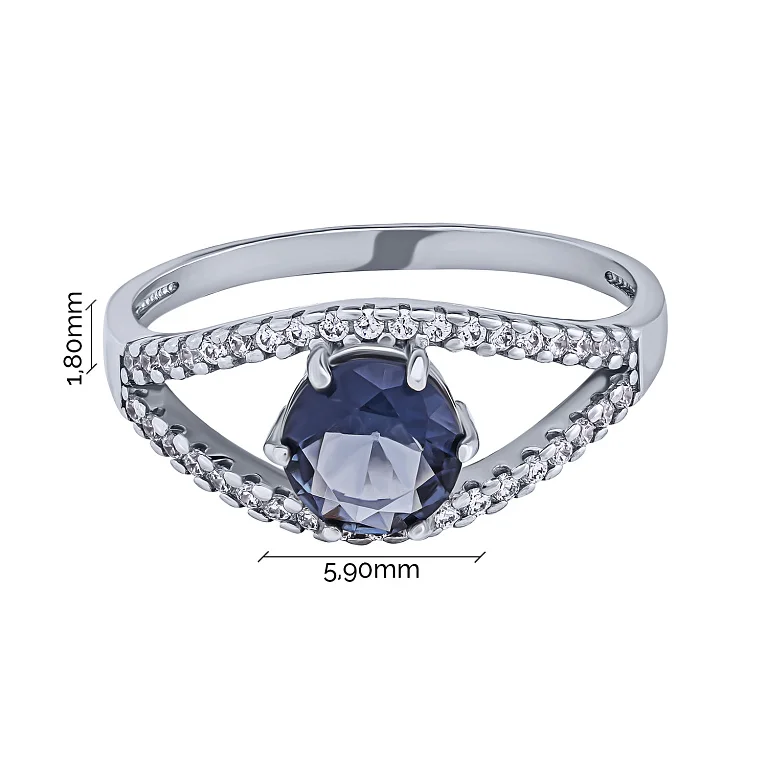 Серебряное кольцо с фианитами - 2075331