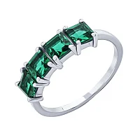 Срібна каблучка зі смарагдами - 2021277