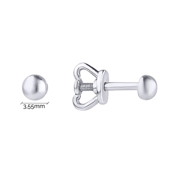 Серьги-гвоздики из белого золота - 798797