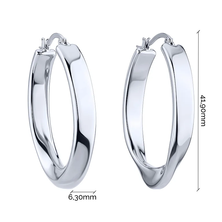 Серьги-кольца из серебра  - 2247652