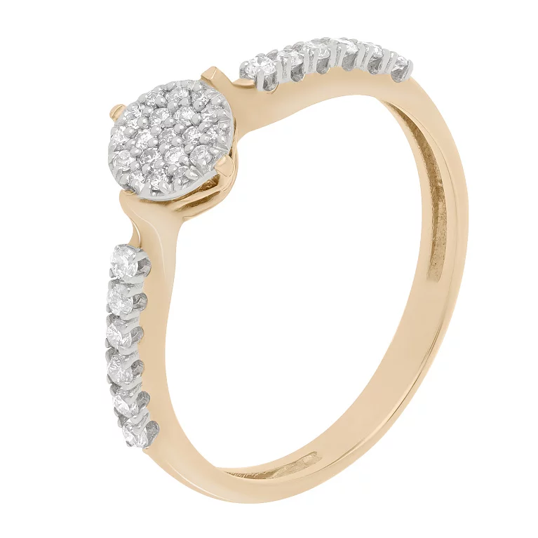 Кольцо в красном золоте с бриллиантами. Артикул 5133/1: цена, отзывы, фото – купить в интернет-магазине AURUM