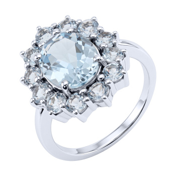 Серебряное кольцо с топазом - 2271892