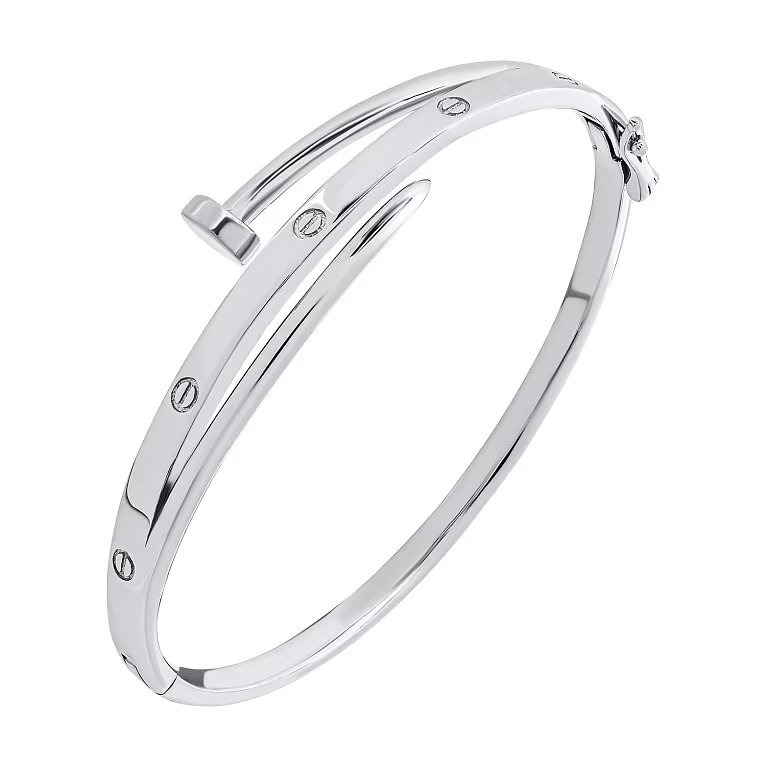 Жесткий браслет "Love" из серебра. Артикул 7509/2136835: цена, отзывы, фото – купить в интернет-магазине AURUM