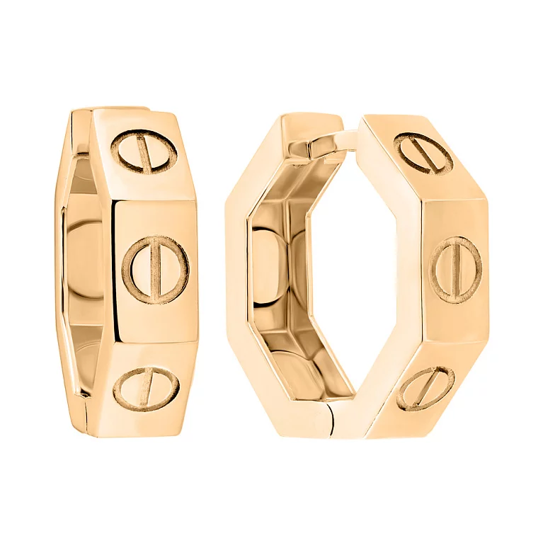 Серьги-кольца в красном золоте "Love". Артикул 108602/15: цена, отзывы, фото – купить в интернет-магазине AURUM
