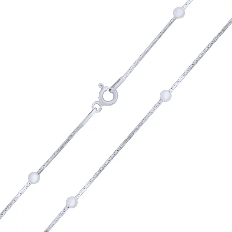 Цепочка из серебра с шариками плетение снейк. Артикул 7508/1123р: цена, отзывы, фото – купить в интернет-магазине AURUM