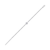 Срібний браслет з цирконієм Конюшина Панцирне плетіння . Артикул 7509/3599: ціна, відгуки, фото – купити в інтернет-магазині AURUM