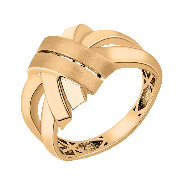 Кольцо из красного золота "Переплетение" - 2166166