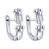 Серьги "Звенья" из серебра  - 2187054