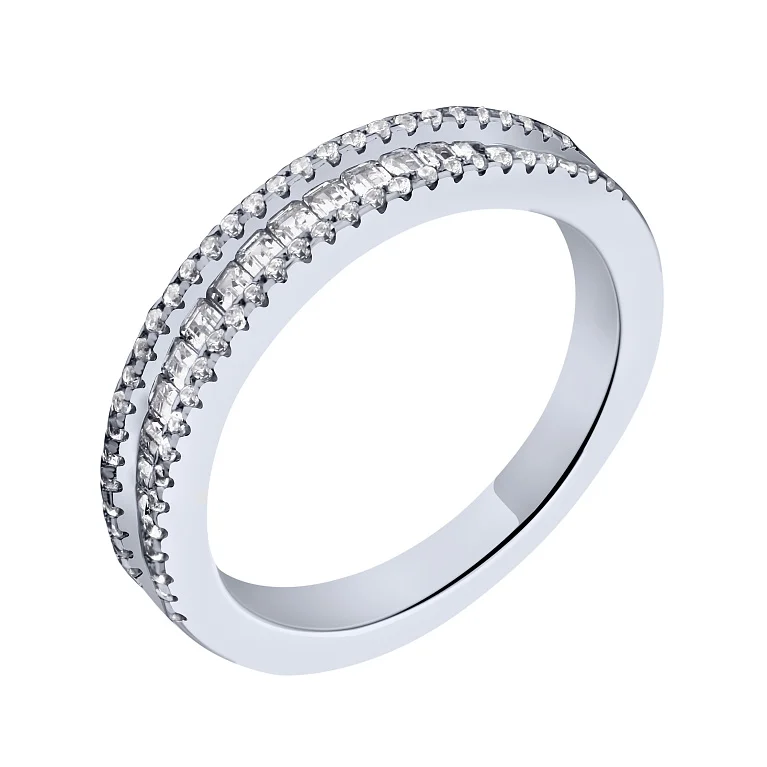 Серебряное кольцо с фианитами - 2187015