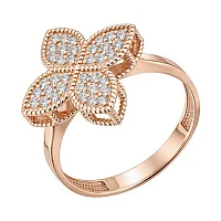 Кольцо "Цветок" из красного золота с фианитами - 2218531