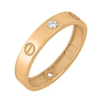 Каблучка "Love" у червоному золоті з фіанітами - 2139510