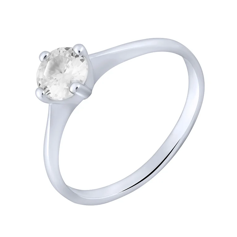 Серебряное кольцо с фианитом - 2159234
