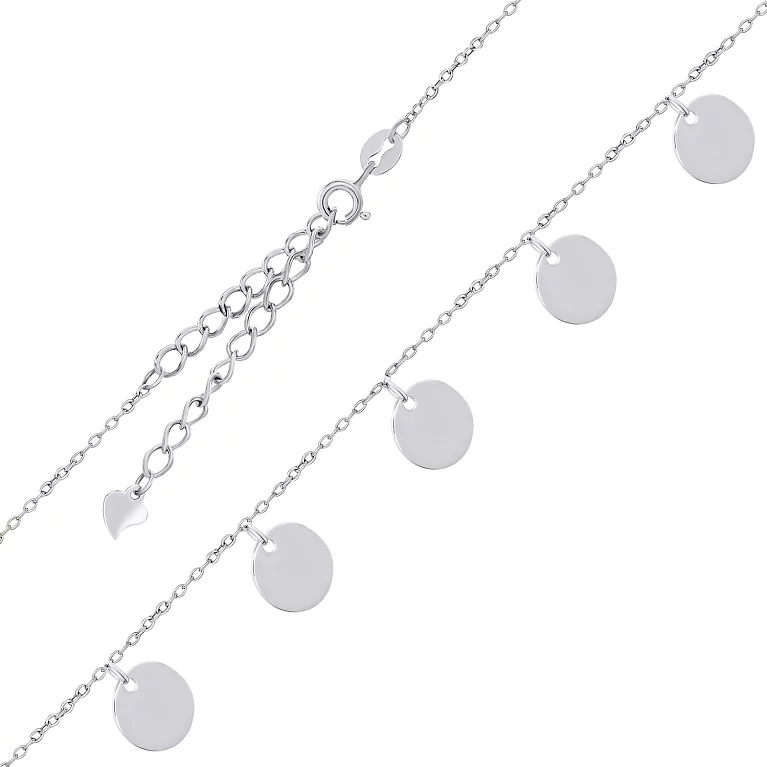 Колье из серебра с подвесными монетками якорное плетение. Артикул 7507/КЛ2/3025: цена, отзывы, фото – купить в интернет-магазине AURUM