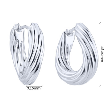 Фигурные серьги-кольца из серебра - 2246343