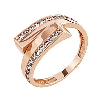 Кольцо из красного золота с фианитами - 1614405