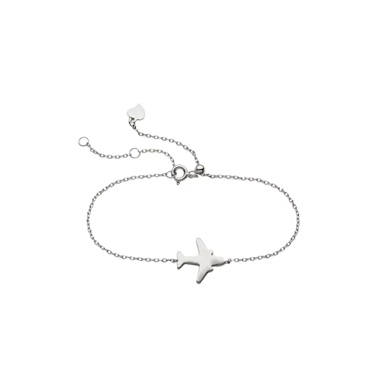 Срібний браслет "Літачок" у плетінні якір. Артикул 7509/БК2/2050Ш-21: ціна, відгуки, фото – купити в інтернет-магазині AURUM