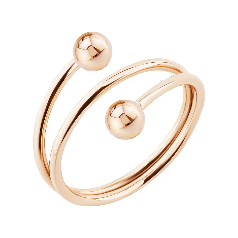 Каблучка  "Кульки" у червоному золоті - 1976776