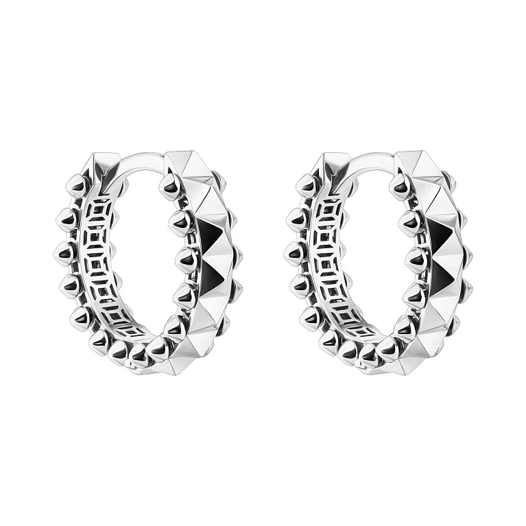 Серьги-кольца "Clash" из белого золота - 2133664
