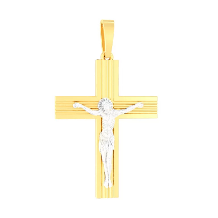 Хрестик з лимонного золота. Артикул 501360ж: ціна, відгуки, фото – купити в інтернет-магазині AURUM