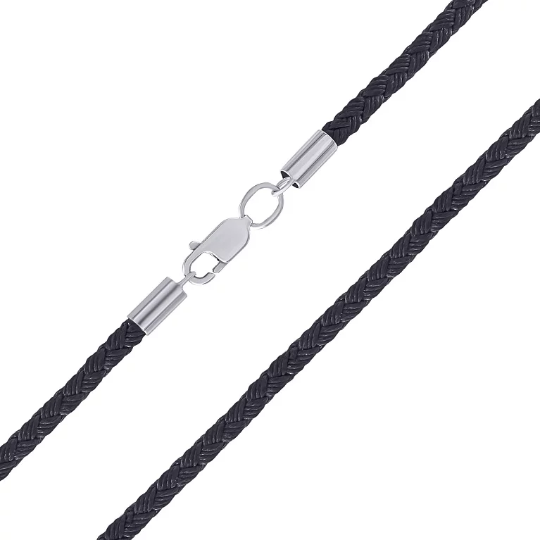 Ювелірний шнурок зі срібним замком. Артикул 7307/950059С: ціна, відгуки, фото – купити в інтернет-магазині AURUM