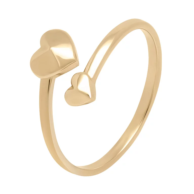 Незамкнутое кольцо "Сердца" из красного золота. Артикул 1010526101: цена, отзывы, фото – купить в интернет-магазине AURUM