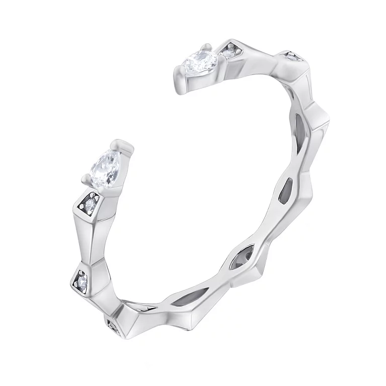 Серебряное незамкнутое кольцо с фианитами. Артикул 7501/6173: цена, отзывы, фото – купить в интернет-магазине AURUM