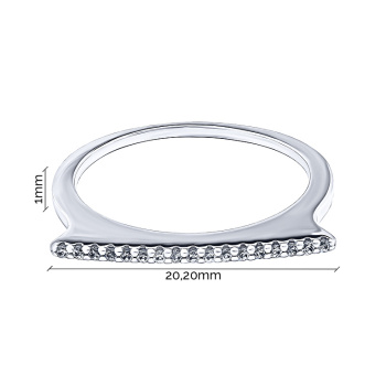 Серебряное кольцо с фианитами - 2086961
