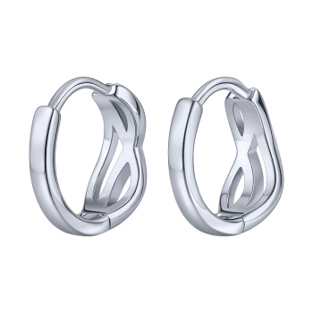 Серьги-кольца "Завитки" из серебра - 2125627