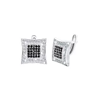 Серебряные квадратные серьги с цирконием . Артикул 7502/СК2ФО/366: цена, отзывы, фото – купить в интернет-магазине AURUM