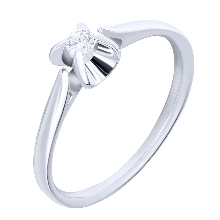 Помолвочное кольцо в белом золоте с бриллиантом. Артикул 213-0100: цена, отзывы, фото – купить в интернет-магазине AURUM