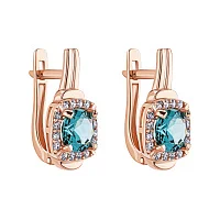 Сережки з червоного золота з турмаліном та фіанітами - 2076183