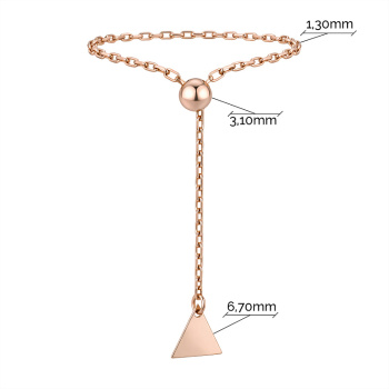 Кольцо-цепочка из красного золота с подвесом "Треугольник" - 2183426