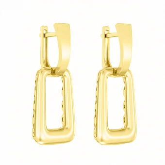 Серьги из лимонного золота с подвесом в стиле геометрия - 1821738