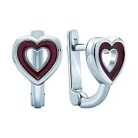 Серебряные серьги "Сердце" с эмалью. Артикул 7502/500231-СРЭкр: цена, отзывы, фото – купить в интернет-магазине AURUM