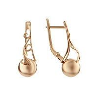 Серьги из красного золота с шаром - 407616 Серьги из красного золота с шаром - 407616