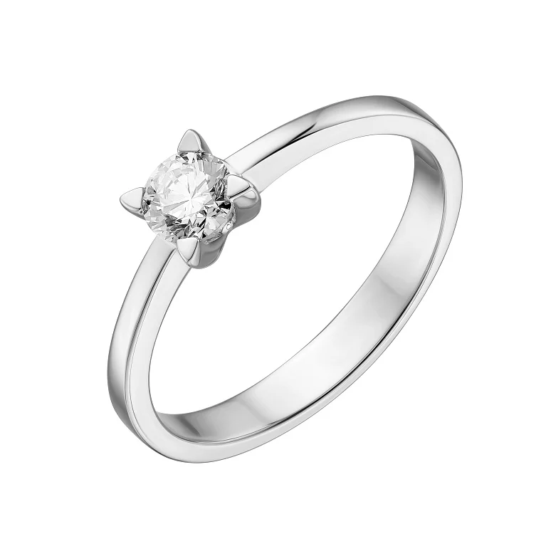 Каблучка у білому золоті з діамантом - 2214314