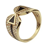 Золотое кольцо с агатом и циркониями. Артикул 369595: цена, отзывы, фото – купить в интернет-магазине AURUM