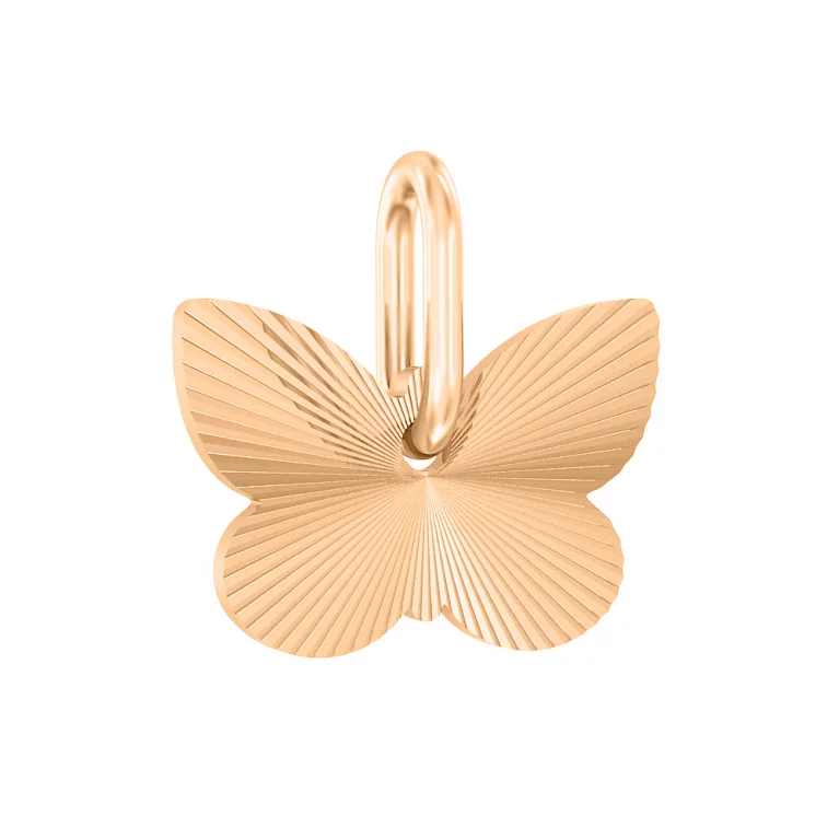 Золотая подвеска "Бабочка" с алмазной гранью. Артикул 440489: цена, отзывы, фото – купить в интернет-магазине AURUM