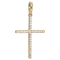 Крестик из красного золота с циркониями. Артикул 130006: цена, отзывы, фото – купить в интернет-магазине AURUM